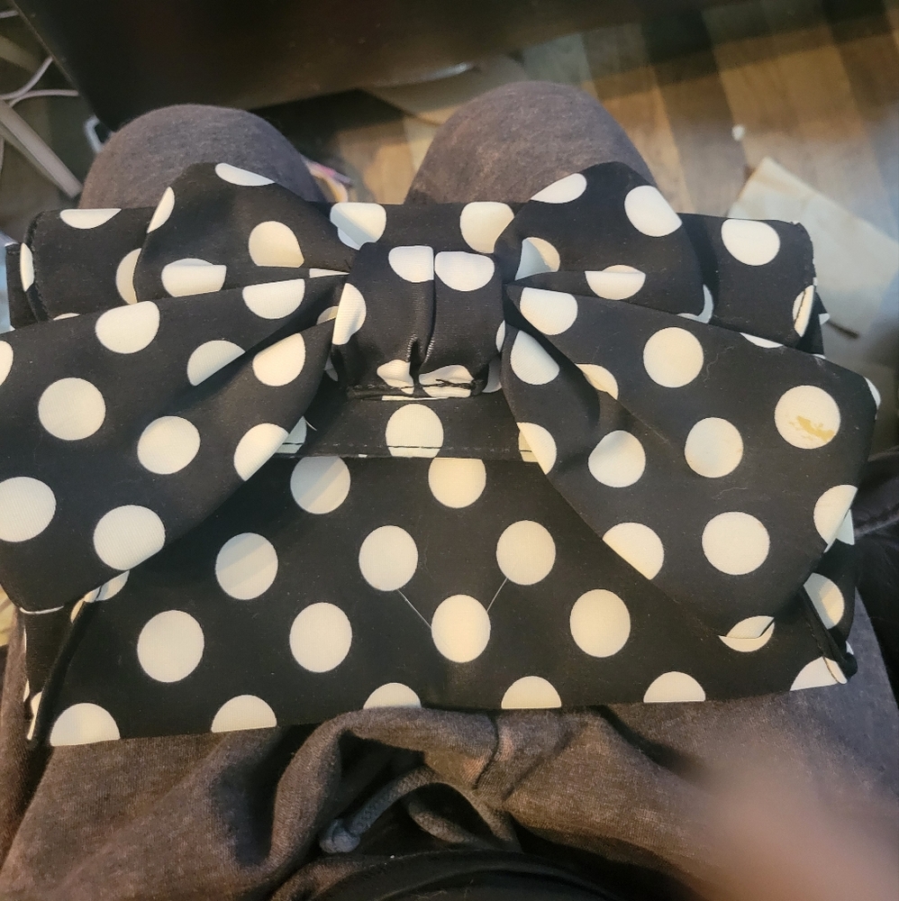 Lulu  Black and White Polka Dot Shoulder Bag